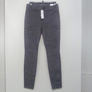 WHBM Size 2 Gray Moto Ankle Jeans Zippers